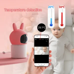DANMINI Tuya Smart 1080P Baby Monitor Camera 2.4Ghz WIFI Indoor IP Camera Baby Monitor PTZ Camera Two Way Temperature Monitoring