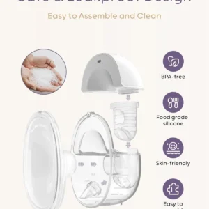 BornBL S32 Hands-Free Breast Pump Wearable Breastfeeding Pump 4 Modes 9 Levels , Electric Breastmilk Pump Portable, 24mm Flange