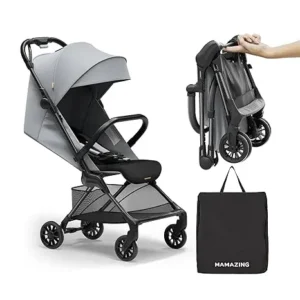 Ultra Air X Ultra Compact Stroller 9.9lbs Portable Carbon Fiber Frame with Travel Bag (GREY)