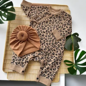 Autumn Clothes Leopard Rompers for Boys Girls Children's Clothes Newborns 0-3 Months Baby Spring Kids Monk Clothes(No Hats)