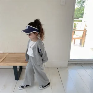 Girls Sports Sets Baby Round Neck Long-Sleeved Blouse Pants 2-Piece Spring Autumn New Children Fashion Casual Suit 12M-10 Years